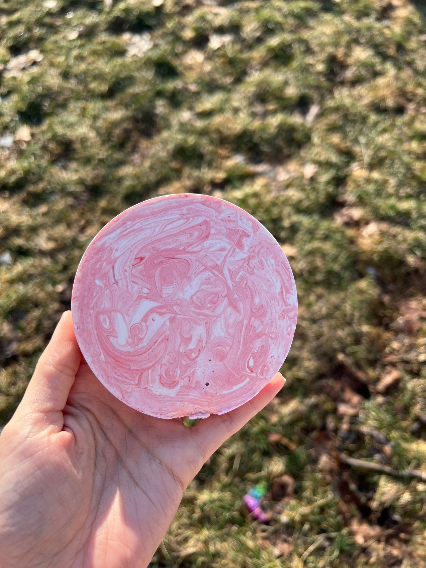 Round Red Marble Coaster Trinket tray Jewelry dish