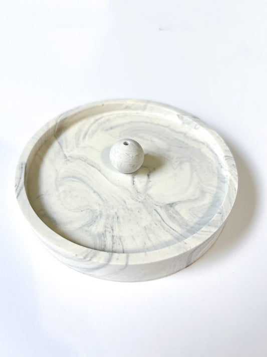 Round Marble Incense Holder | Incense Holder with Incense Sphere